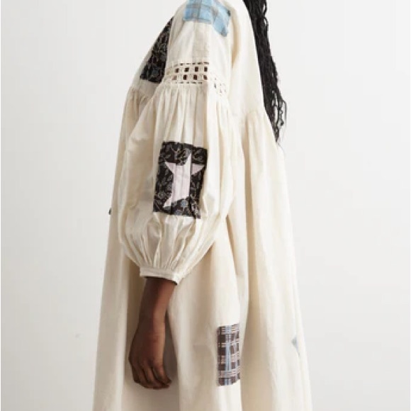 Story Mfg. Dresses & Skirts - Story MFG Patchwork Mon Dress with Balloon Sleeves NWT M